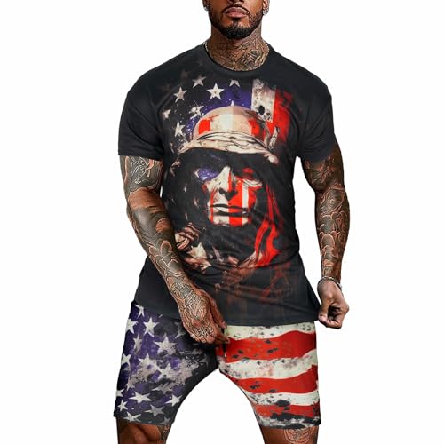 Mens 4th of July Patriotic Outfits American Flag Suit