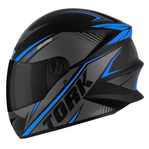 Capacete Moto R8 Pro Tork Fechado 60 Preto/Azul Claro Viseira Fumê
