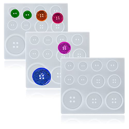 TuNan Silikonformen aus Kunstharz, 10/12/15/20/25 mm, runde Knopfform, für Epoxidharz, Gusston, DIY, Basteln, 3 Stück Cover