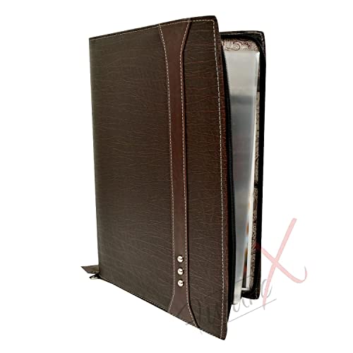 Image of FUTURE X 20 Leaf Multipurpose Leatherette Professional File Folders for Certificates, Documents Holder, Portfolio, Executive File Legal Size Documents Holder for Men and Women (B4 Size, Brown)