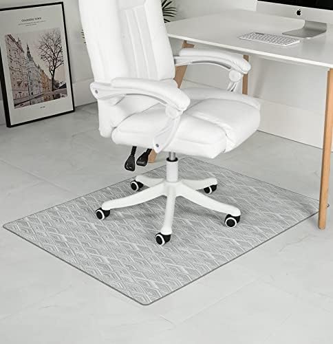 RccugmatS Chair Mat for Hardwood & Tile Floor, 47" x 60" Heavy Duty Office Chair Mat for Rolling Chairs, Anti Slip, Non-Curve, Floor Protector for Home Office, Diamond Gray