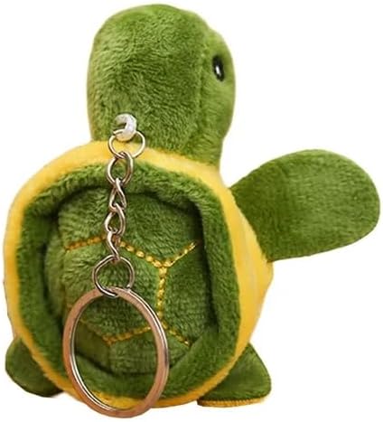 Mini animal de peluche de tortuga verde, lindo llavero de tortuga marina de peluche con colgante de muñeca de peluche de dibujos animados,