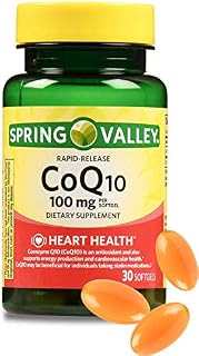 CoQ10 100mg Softgels, Rapid Release (30 ct) from Spring Valley with Bonus 'No