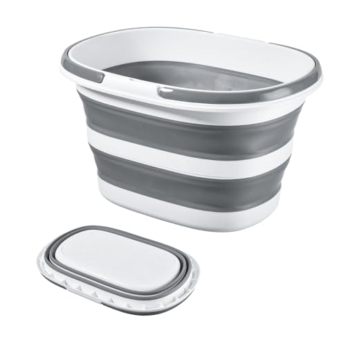 RULAYMAN 折りたたみ バケツ たらい バケット 洗い桶 16L/30L 大容量 取っ手付き ソフトタブ 洗濯 ペット用バスタブ コンパクト 衣類・靴つけ洗い ソフトバケツ タブワイド キッチン アウトドア 持ち運び 内外に適用 多機能 (16L)