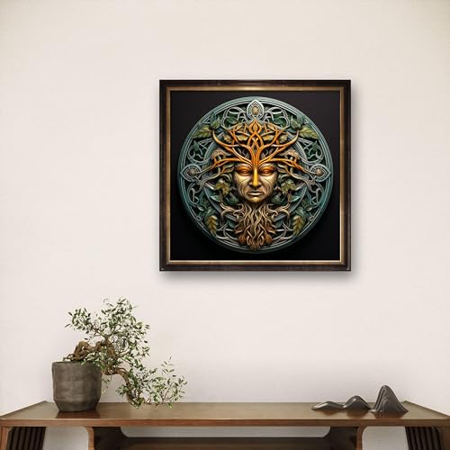 Image of Leczany Cross Stitch Stamped Kit for Beginner - Human Face Tree | DIY Embroidery Starter Patterns Craft Kit Needlepoint for Adults | 11CT, 3 Strands | 14.2x14.2 inches
