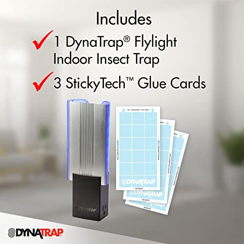 Dynatrap Dt3019-1003P Flylight Indoor Black Plug-In Fly Trap With 2 Ac Outlets - Kills Flies, Fruit Flies, Moths, Gnats, & Other Flying Insects – Protects Up To 600 Sq Ft #TOP6