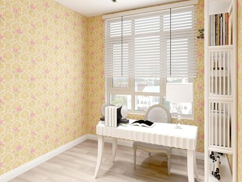 Image of LC 200 X 45 CM Rose Gold Damask Self Adhesive Wallpaper for Living Room Bed Room Kitchen Peel and Stick Vinyl Wallpaper