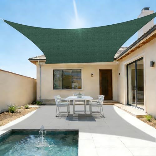 SunnyRoyal Sun Shade Sail 8'x12' Rectangle UV Block Sunshade Canopy Awning Shade Cloth for Outdoor...