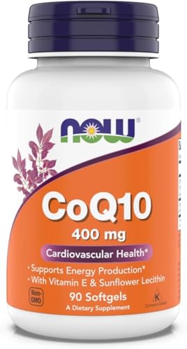 NOW Foods Supplements CoQ10 400 mg Pharmaceutical Grade All-Trans Form Produced by Fermentation 90 Softgels