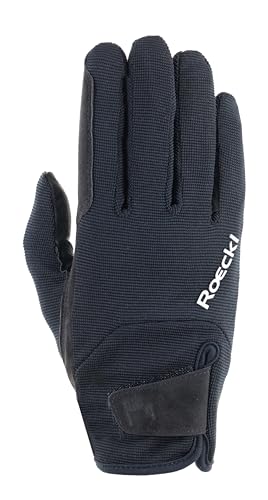 Roeckl Sports Reithandschuh MEURA, Turnier Sommer Handschuh, Schwarz 8.5
