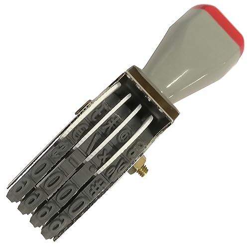 WANLIAN 7 mm 4 Band Nummerierungsstempel, personalisieren veränderbar (0-9)10 Ziffern Zahlen, 2 zufälligen Zeichen, multifunktionaler DIY-Gummistempel, Abdruck 18x7 mm, mehrfarbig-Stempe