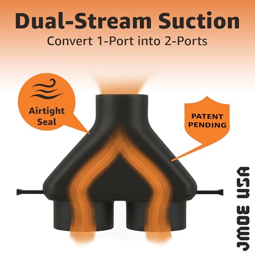 Image of Jmoe USA 2.5 Inch Shop Vac Y Connector Splitter With Individual Blast Gates | Dust Collection Hose Splitter | Fits Ridgid, Craftsman, and Most Wet Dry Vacuums | PATENT PENDING