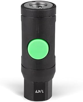 1/4 FNPT Safety Couplers Industrial Style Air Plug, High Flow Air Coupler with 1/4 Inch NPT Threads Quick-Disconnect, Industrial,1 pack