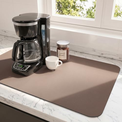 Ecotrim Coffee Mats Drying Mat for Countertop, Brown 17" x 31.5"