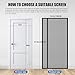 Magnetic Screen Door Thicker 265g/㎡ Mesh, Reversible Left Right Side Opening Wide Magnetic Screen Door, Upgraded-Model Full Strip Magnets for Sliding & French Doors (Black, Fit Door Size 72 x 96 inch)