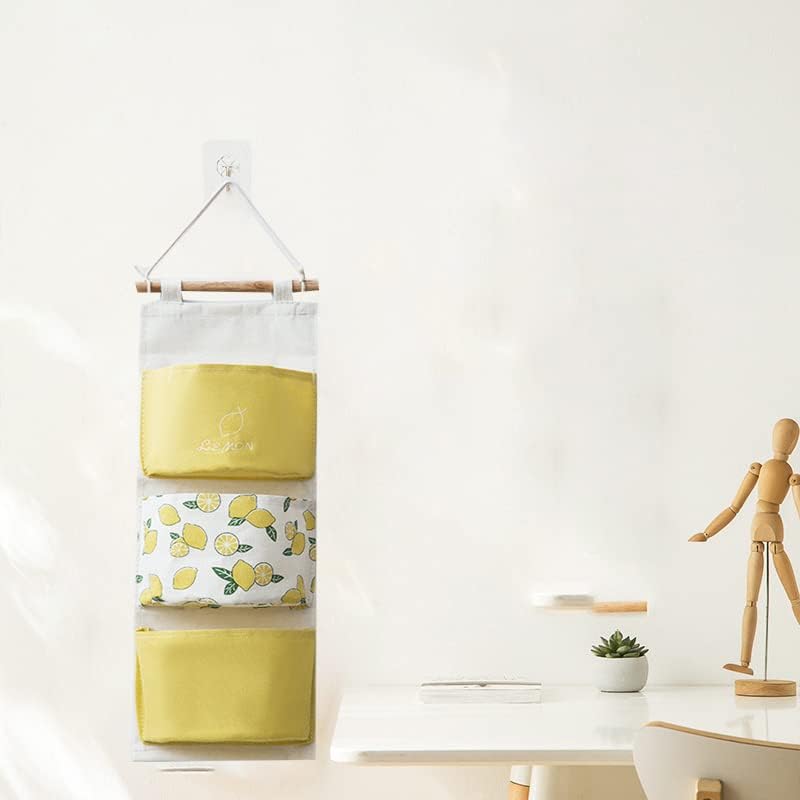 Miniatura 3 de RUIXOAXI - Bolsa de almacenamiento multifuncional de tela de algodón para colgar en el armario, organizador de tela de lino impermeable con 3