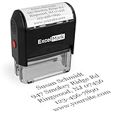 ExcelMark Custom Stamp – Clear & Crisp Impressions – Personalized Self-Inking Rubber Stamp – Use for Address Stamp and More (Large)