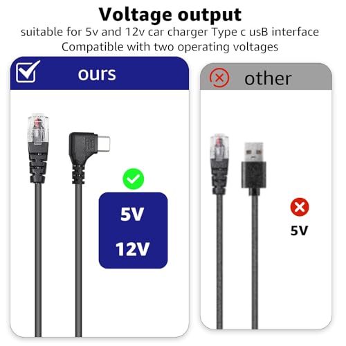 Sousery USB-C to RJ11 Plug Cable,Radar Detector Cable for Uniden R1 R3 R7 Escort MAX360 MAX 360c IX IXc Beltronics Cobra Passport 9500i Radenso XP etc(6.56FT) by Sousery - Image 5