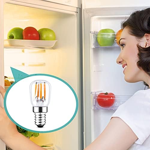 Maxsure E14 LED Light Bulb, 2.5W Fridge Bulb 260Lm (Equivalent to 25W), Energy Saving, Non-Dimmable, 2700K Warm White Cooker Hood Bulbs, for Freezer/Crystal Chandelier/Table &Bedside Lamp/Sewing, 2 Pack