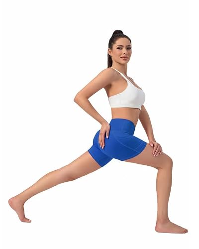 Leggings With Pockets For Women - Yoga Pants Workout Leggings High Waisted & Tummy Control Compression Legging Blue #TOP4