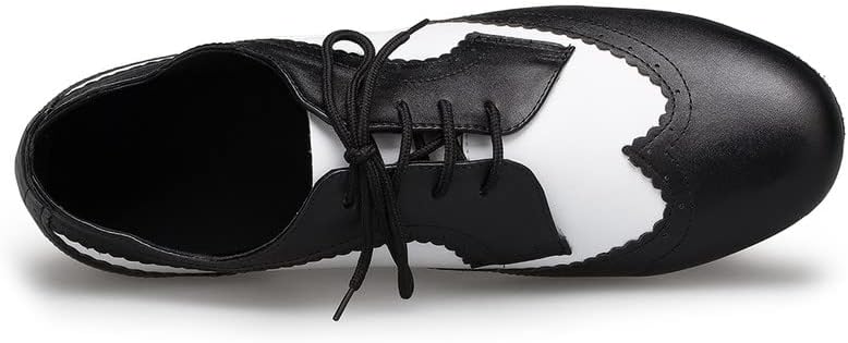 AOQUNFS Men's Latin Dance Shoes Black Leather Ballroom Tango Salsa Character Shoes,Model L175