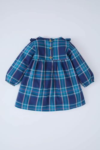 DeFacto Kareli Uzun Kollu Flanel Elbise Kız Bebek - Görsel 4