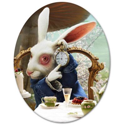 Alice in Wonderland White Rabbit vynil car sticker 4" x 5"