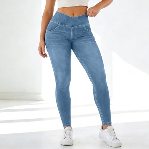 Legging de sport effet denim pour vos séances de yoga et gym - 4
