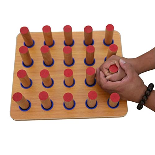 Exerciseur de doigts en bois avec planche d'insertion pour rééducation post-AVC, Taille M