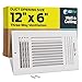 EZ-FLO 61615 Three-Way Sidewall/Ceiling Register, 12" x 6", White