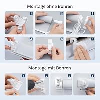 WOLTU Doppelrollo Klemmfix ohne Bohren 110x150 cm, Weiß – Ansicht 7