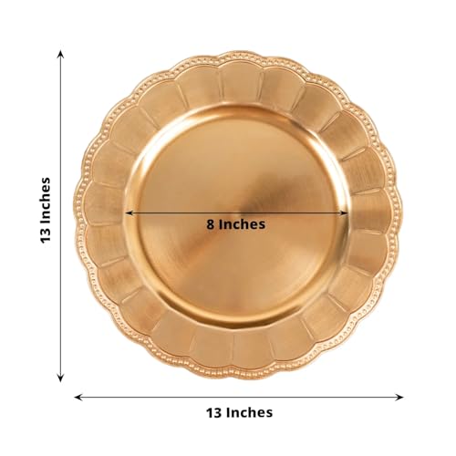 Platos Cargadores Redondos Dorados 13" Set x6 miniatura 2