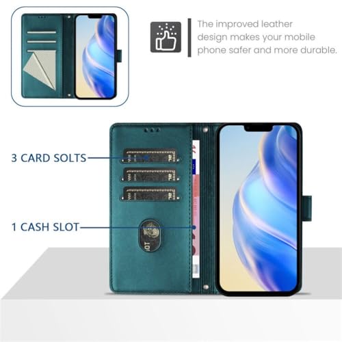 Housse en cuir iPhone 17 Pro Max bleu uni clapet magnétique de protection