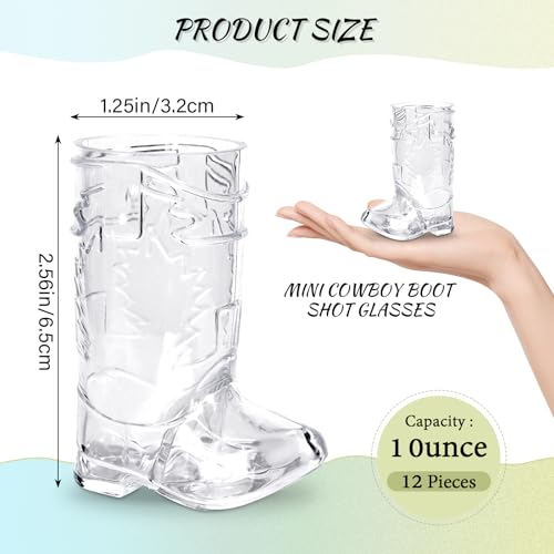 Image of Cowboy Boot Shot Glasses, 24 Pcs 1 Oz Mini Plastic Boot Cups (Clear)