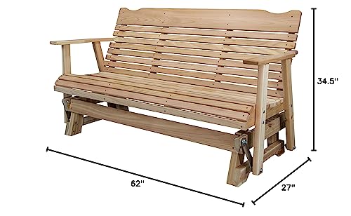 Kilmer Creek 5 Foot Natural Cedar Porch Glider, Amish Crafted - Thumbnail 3