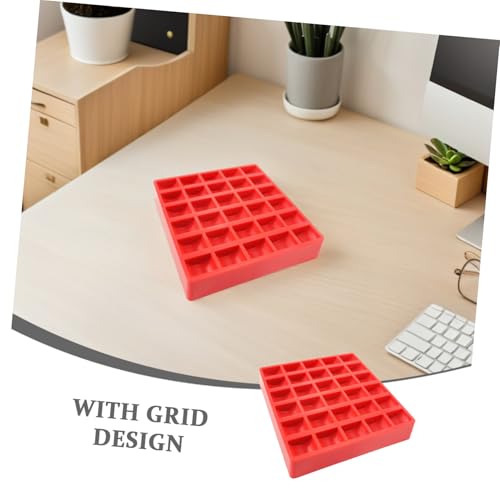 Caja organizadora para monedas de plástico color rojo miniatura 5