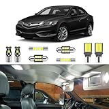 LIGHSTA 12PCS Super Bright White LED Interior Light Kit Package for Acura ILX 2013 2014 2015 2016 2017 2018 2019 + License Plate Lights and Install Tool