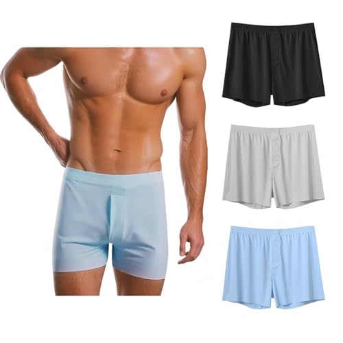 Liangzhou Men's Boxer Shorts Ice Silk-feel Breathable Seamless Underwear Loose Fit Comfortable Boxers for Men