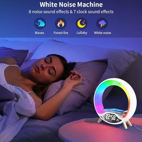 Reloj despertador con pantalla de temperatura y luz ambiental regulable 7