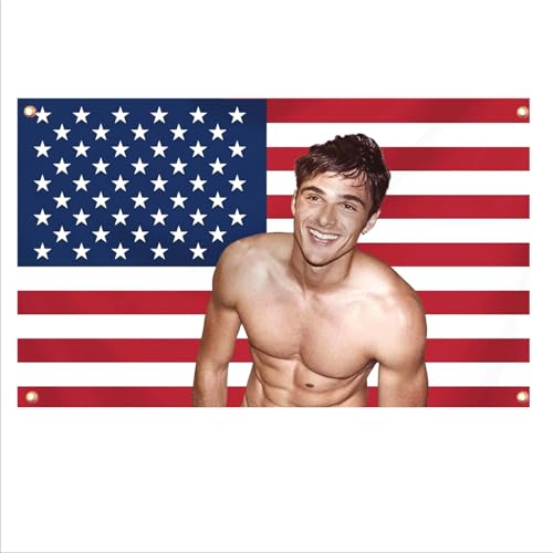 PTNQAZ Jacob Bandiera americana, divertente bandiera Jacob, adatta per camera, dormitorio, esterni, feste, striscione regalo, con occhielli in ottone (colore 11,1 x 61 cm)