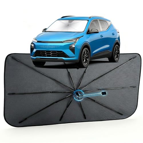 Image of Car Windshield Sun Shade for Chevrolet Bolt 2017-2026 - Reflective Coated Fabric Sunshade Umbrella for Front Window, UV Protection Heat Shield Sun Blocker Heat Reflector, 1:1 Exact Fit Keep Car Cool
