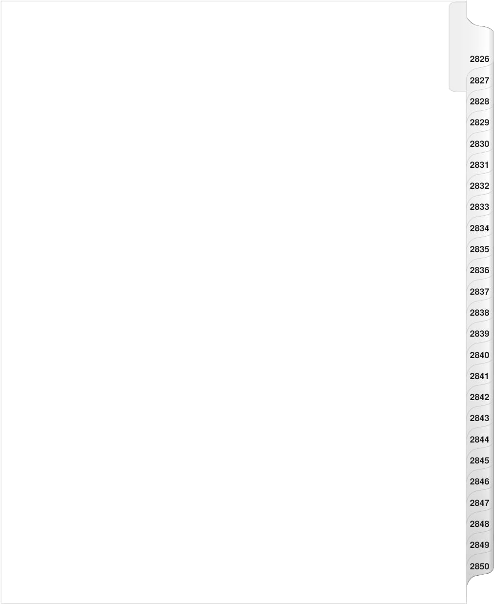 Exhibitindexes® Side Collated Exhibit Tabs AVE Style Bold Tabs Set of 2251-2275 | Made in The USA