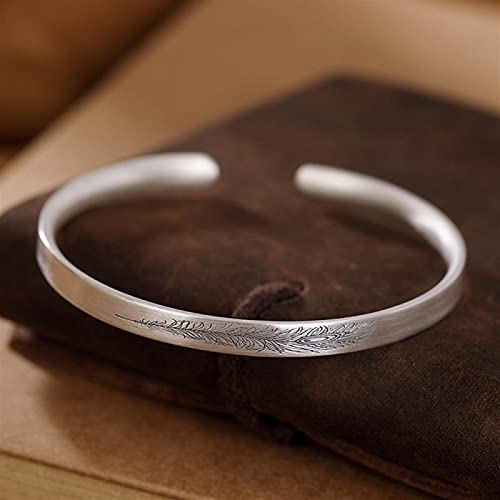 Bijoux dames s999 bague ouverte rétro mat littéraire argent pour femme élégante