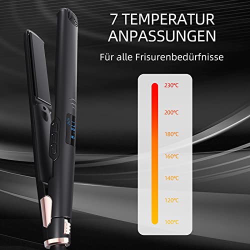 Chimpuk Pro Hair Straightener Curling Iron, Tourmaline Ceramic Titanium For All Hair Type,1 Inch Flat Iron Straightening And Curler With 11 Adjustable Heat Settings, Dual Voltage & Smart Power Off #TOP4