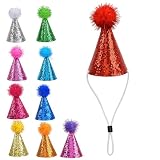 JcvPot 10 Mini Partyhüte für Kuscheltiere, Kleine Partyhüte für Kuscheltiere, Partyhut Kuscheltiere, Kindergeburtstag Dekoration, DIY Projekt