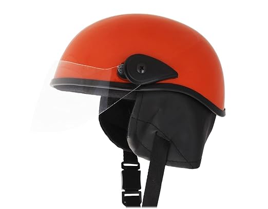 Western Era Stylish Half Face Helmet for Kids || Baby Safety and Comfort || (3-12 Years) (Orange Glossy)