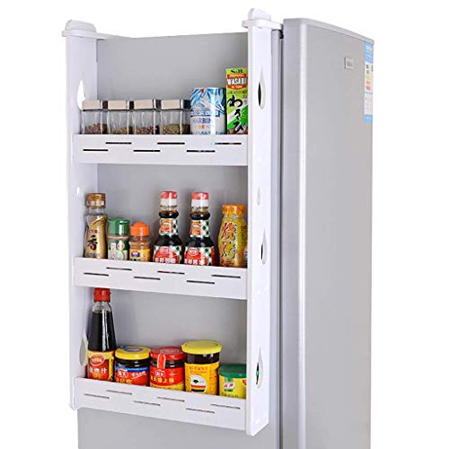 Kühlschrank Hängeregal Mehrschichtiges Küchenregal Gewürzregal Küchenschrank, Weiß,1