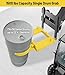 Drum Grabber 1500lbs Capacity Single Fork Mounted Drum Gripper Forklift Aids Oil Drum Carriers Hinged Folding Industrial Material, Sturdy and Durable, for 55 Gallon Drums up to 22.4