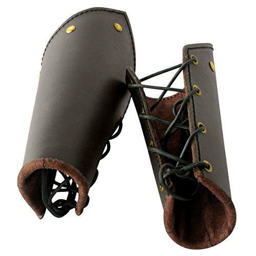 Armor Venue: Knights Leather Battle Arm Guard Bracers Medieval Armor Brown One Size #TOP1