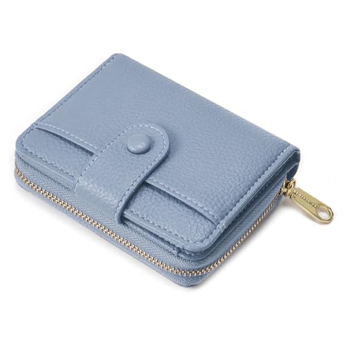ANYWN Geldbörse Damen klein aus Weichem Leder, Kleines Portemonnaie Damen, Mini Geldbeutel mit Großes Zipper Münzfach